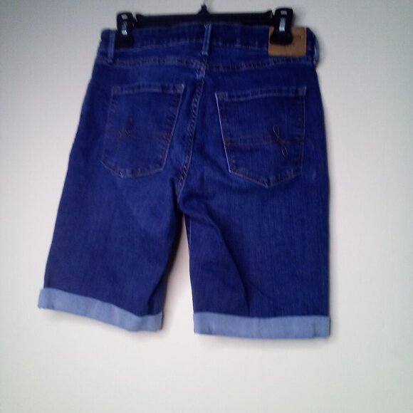 Denizen Levis Shorts Women 8 Bermuda Roll Hem Denim Blue - Picture 11 of 15